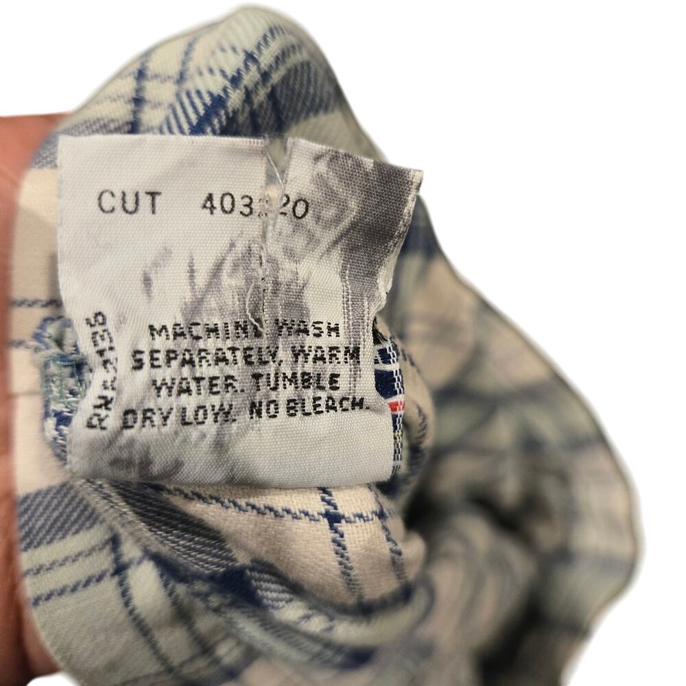 GUESS Vintage 90s Cropped Plaid Denim Pearl Snap Zip Top - Picture 7 of 11